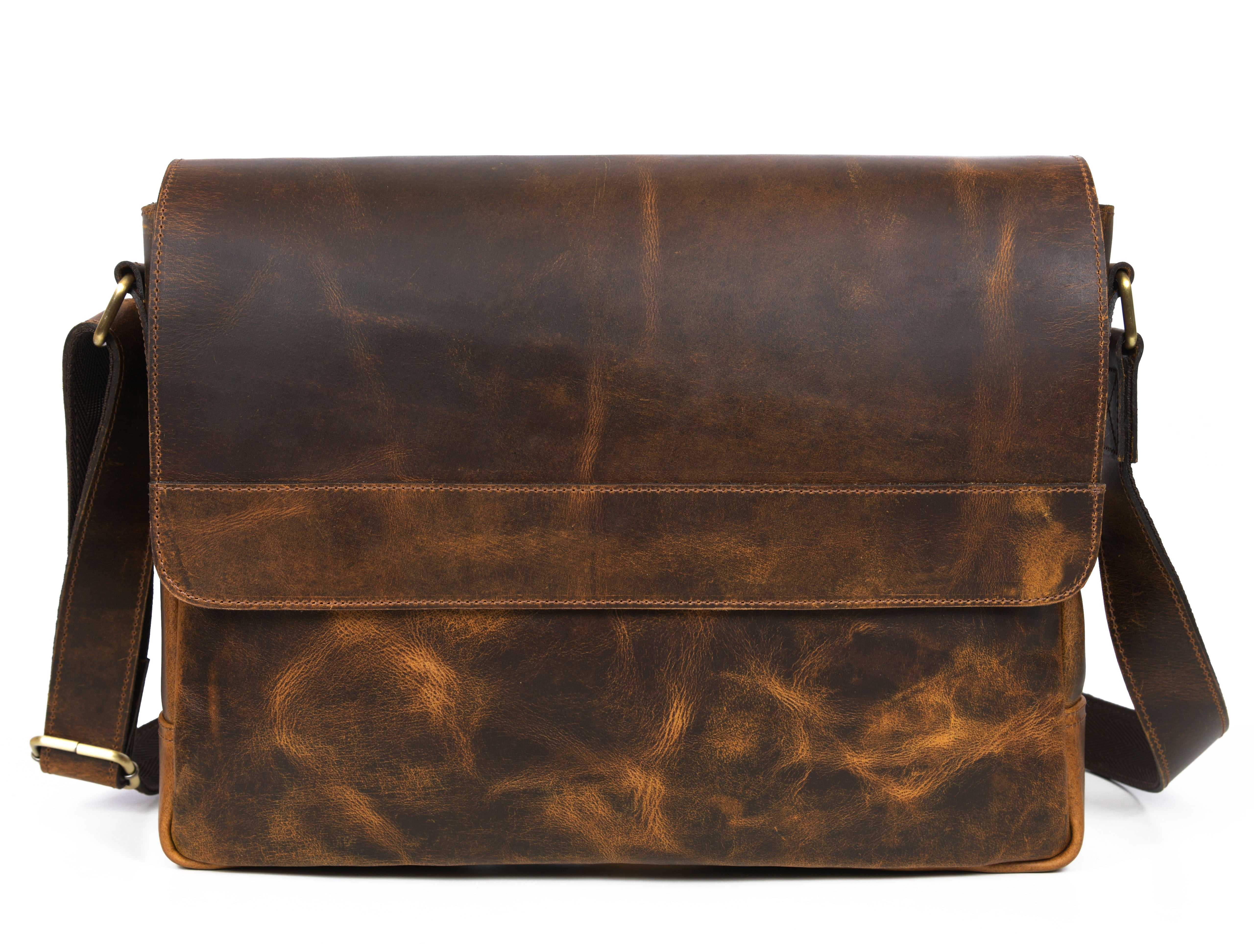 Husdon Leather Messenger Bag - Saddleback