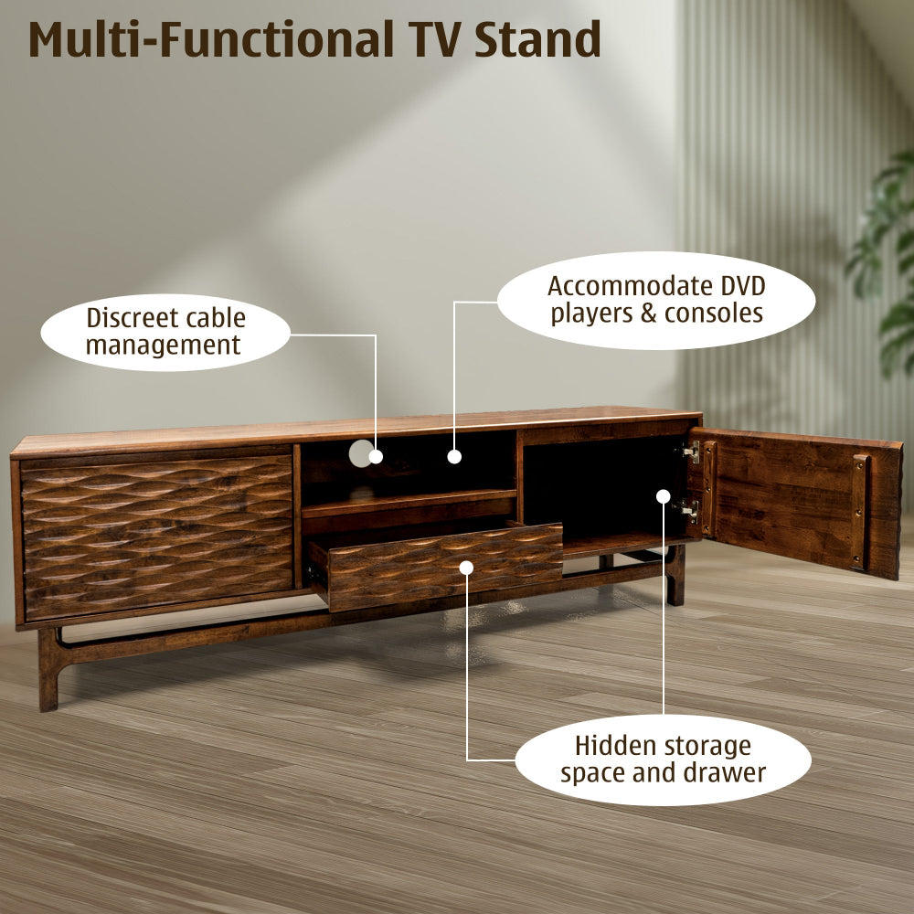 Elara TV Stand with Storage and Cable Management for TVs up to 80" 