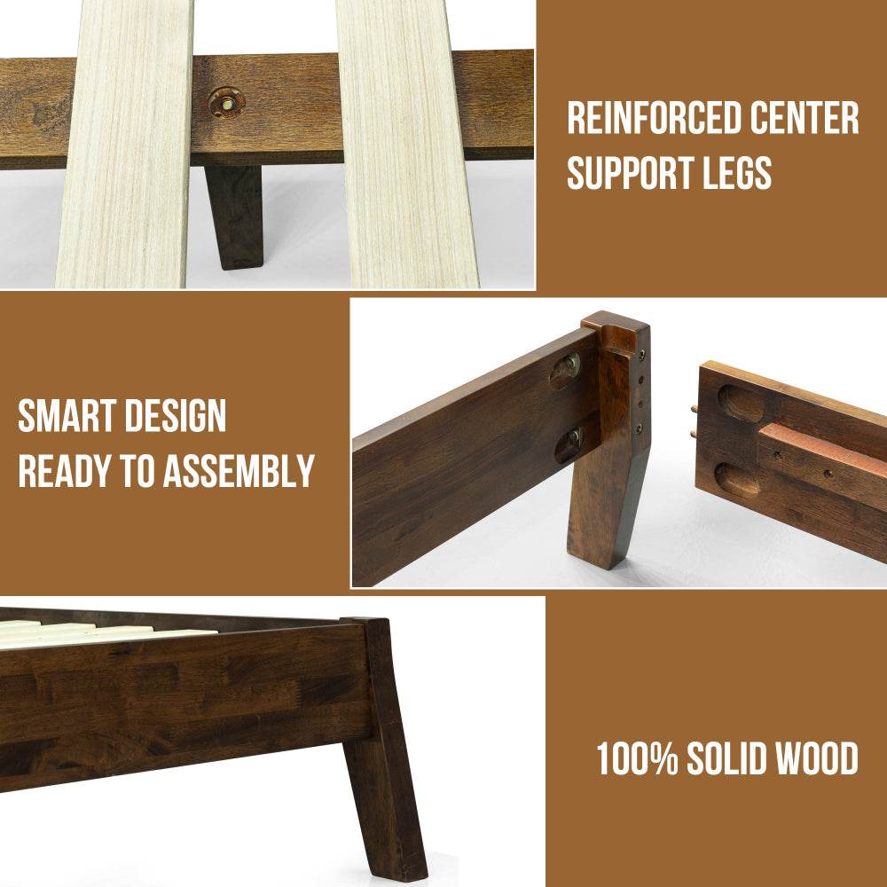 Serenity Deluxe Wood Platform Bed Frame 