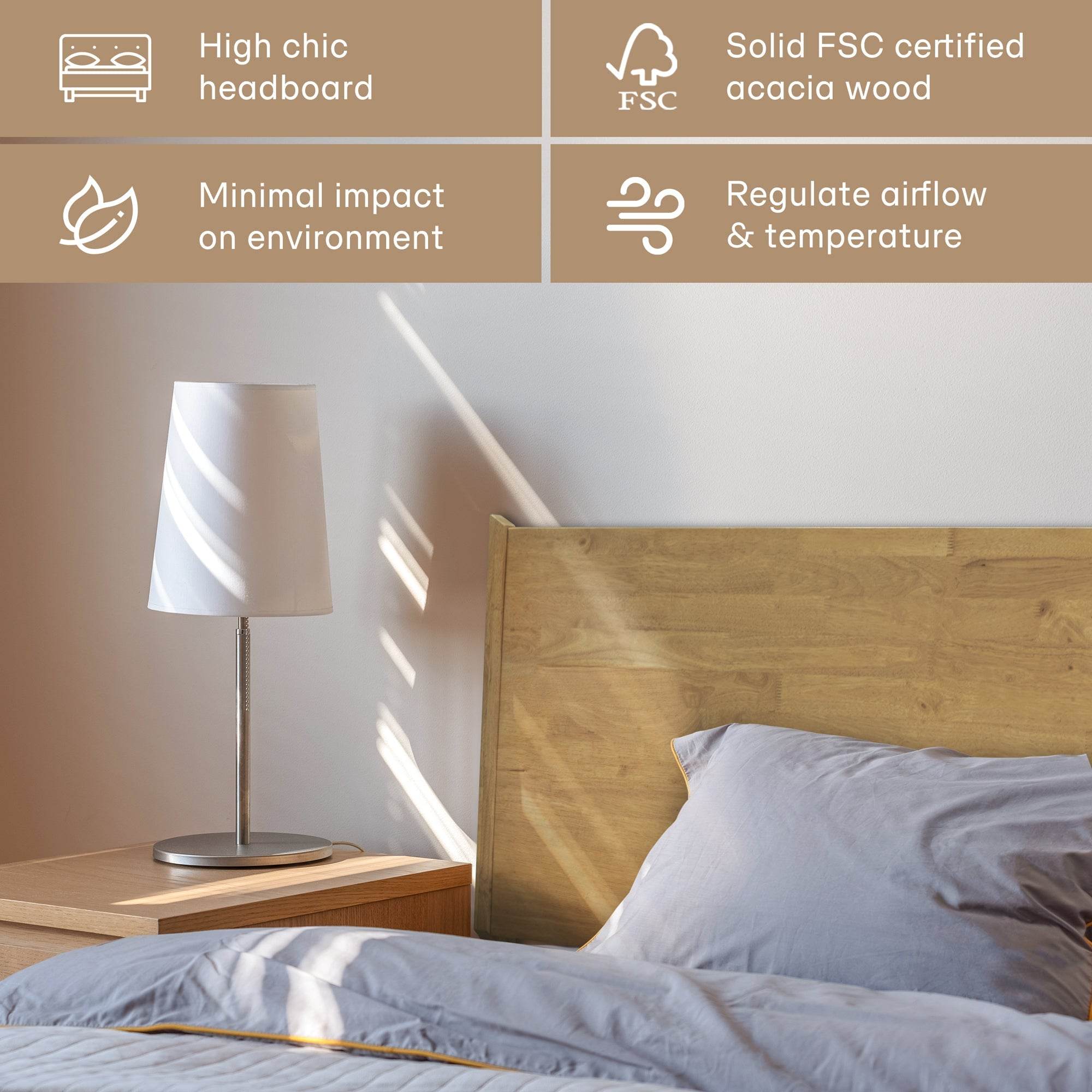 Haven Deluxe Wood Platform Bed Frame 