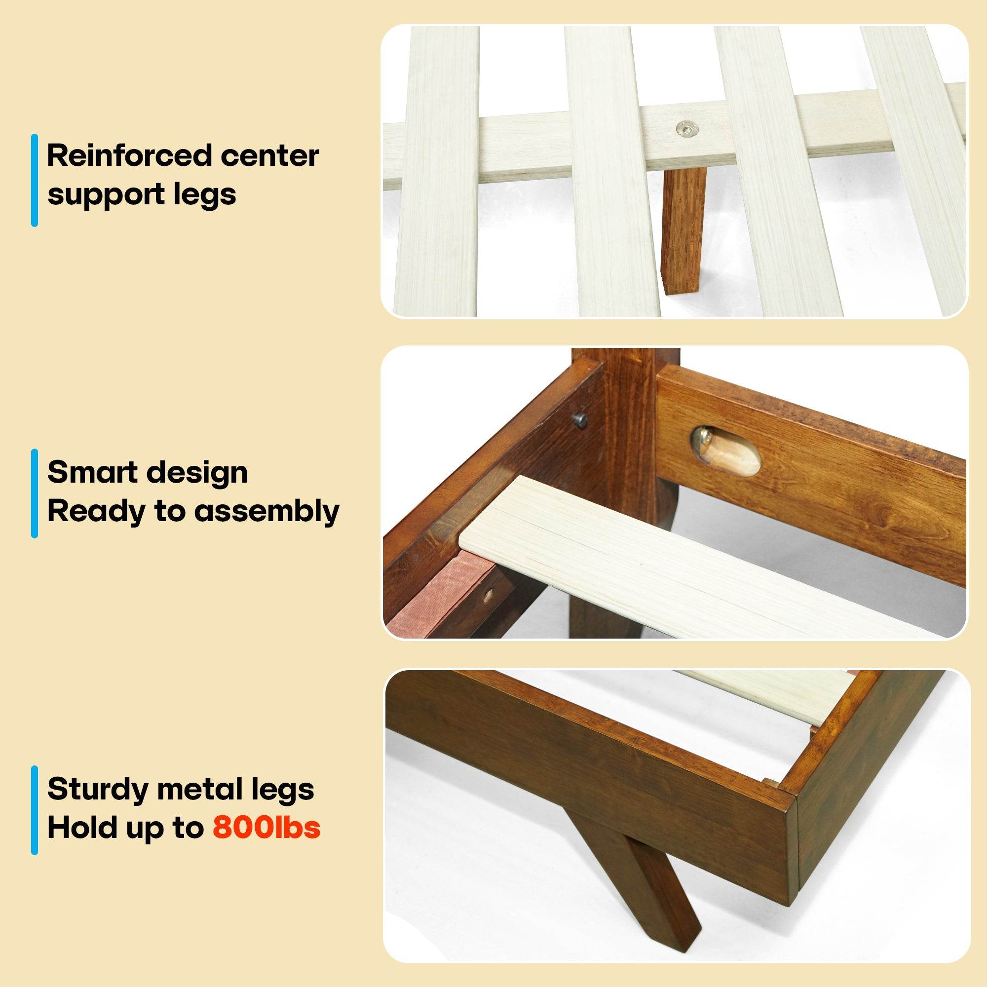 Harmony Platform Bed Frame with Headboard 