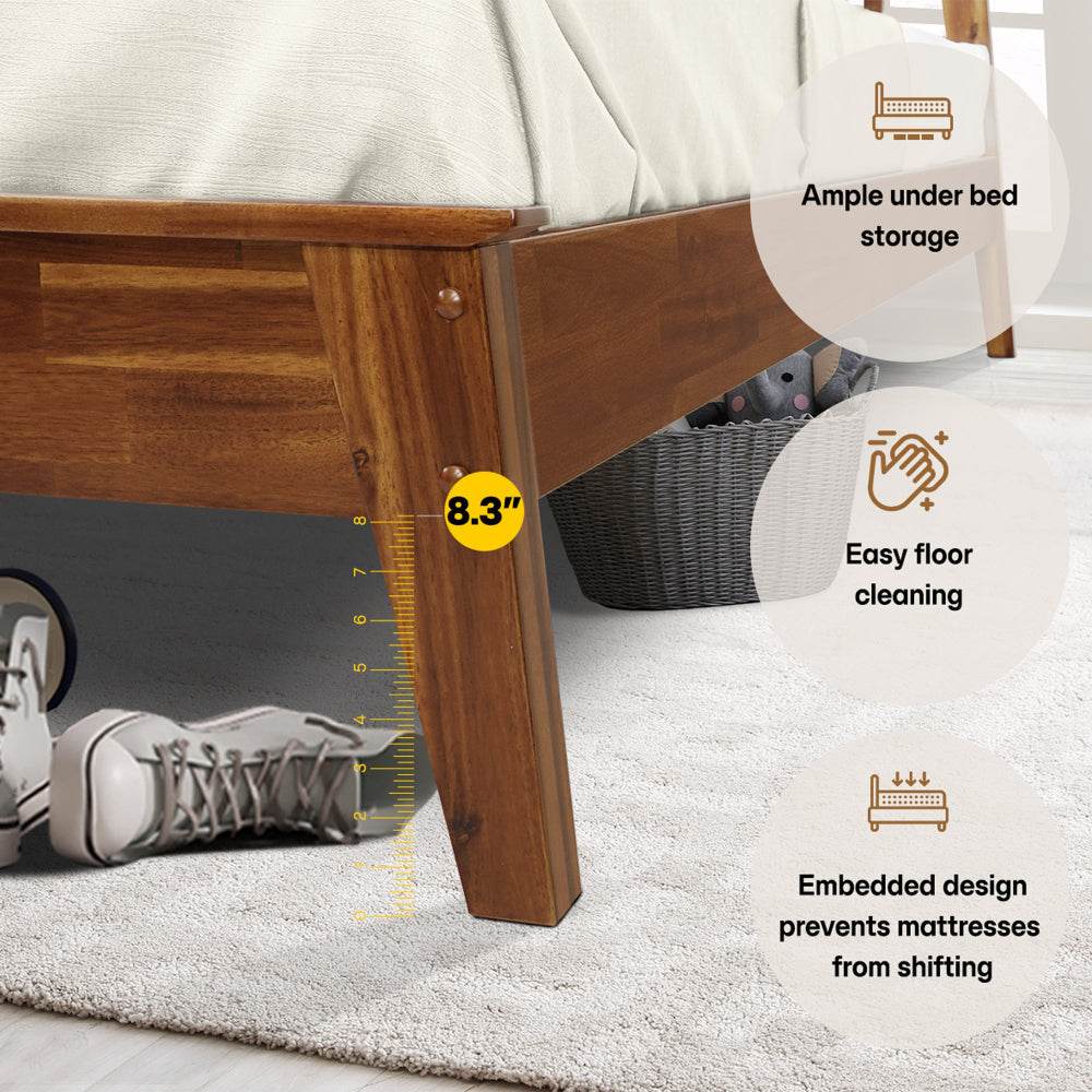 Kaylin Deluxe Wood Platform Bed Frame 