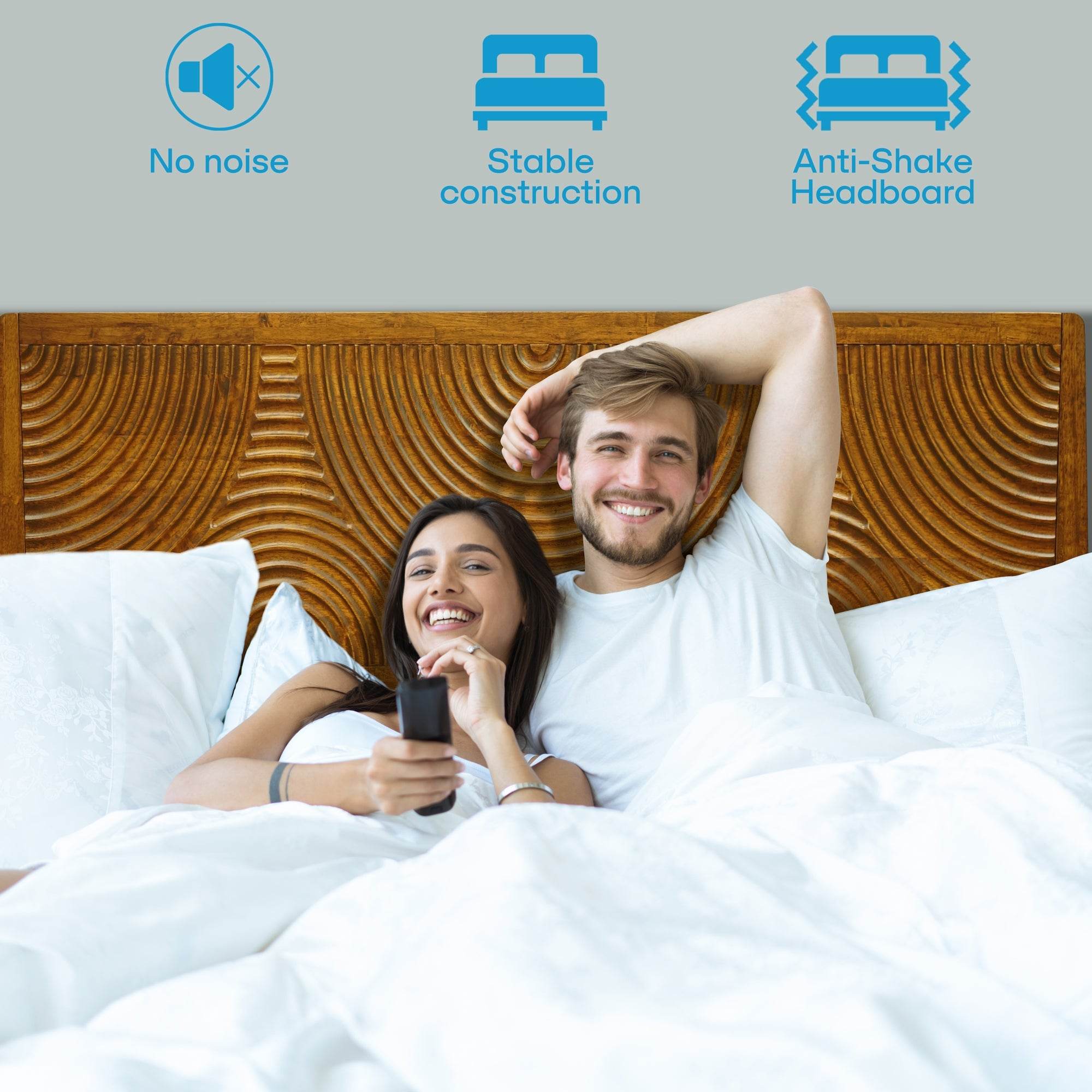 Harmony Platform Bed Frame with Headboard 