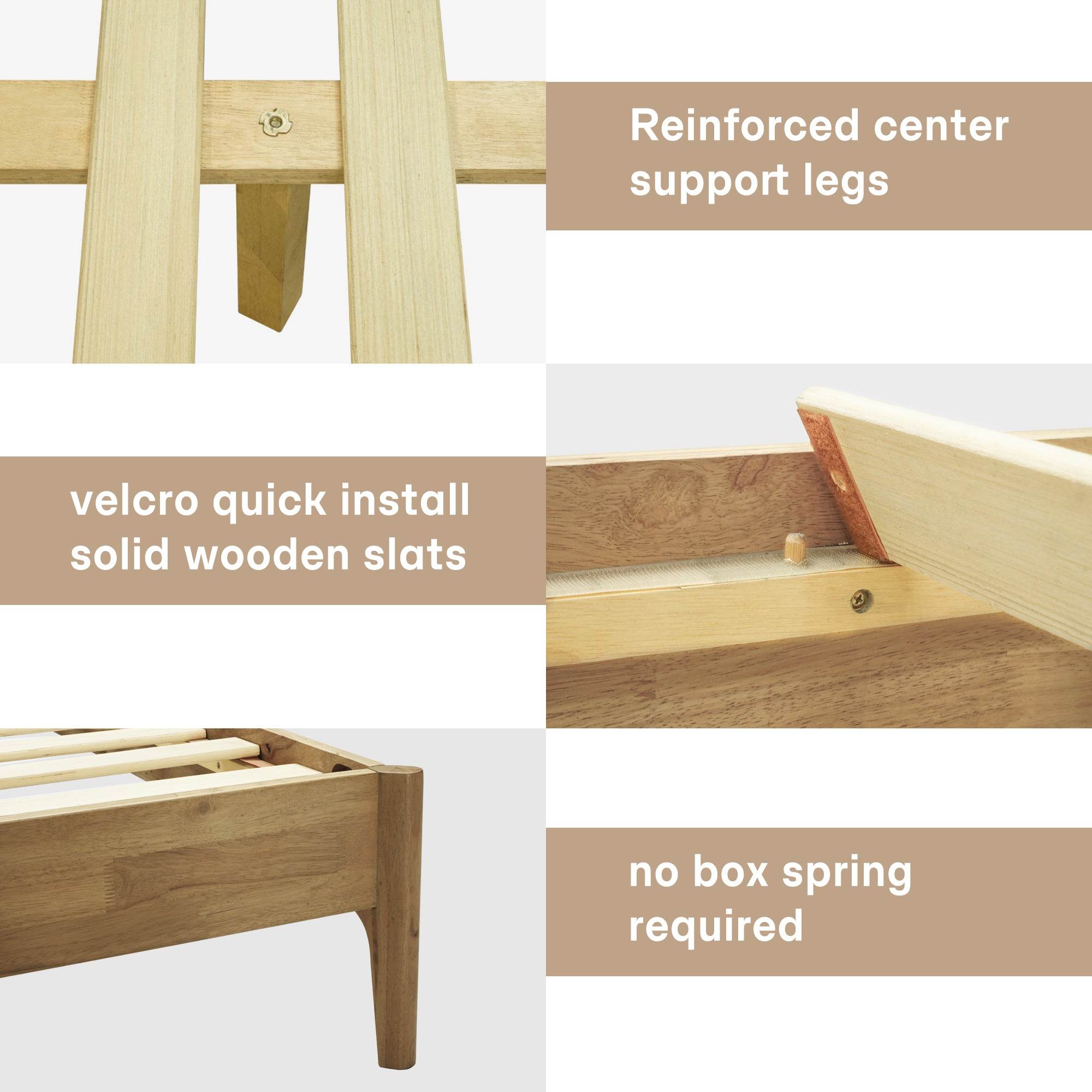 Haven Deluxe Wood Platform Bed Frame 