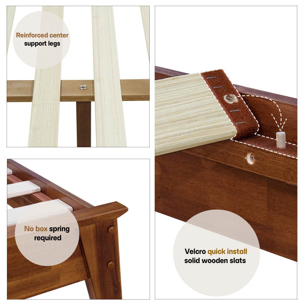 Kaylin Deluxe Wood Platform Bed Frame 