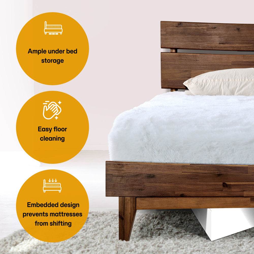 Aurora Deluxe Wood Platform Bed Frame 
