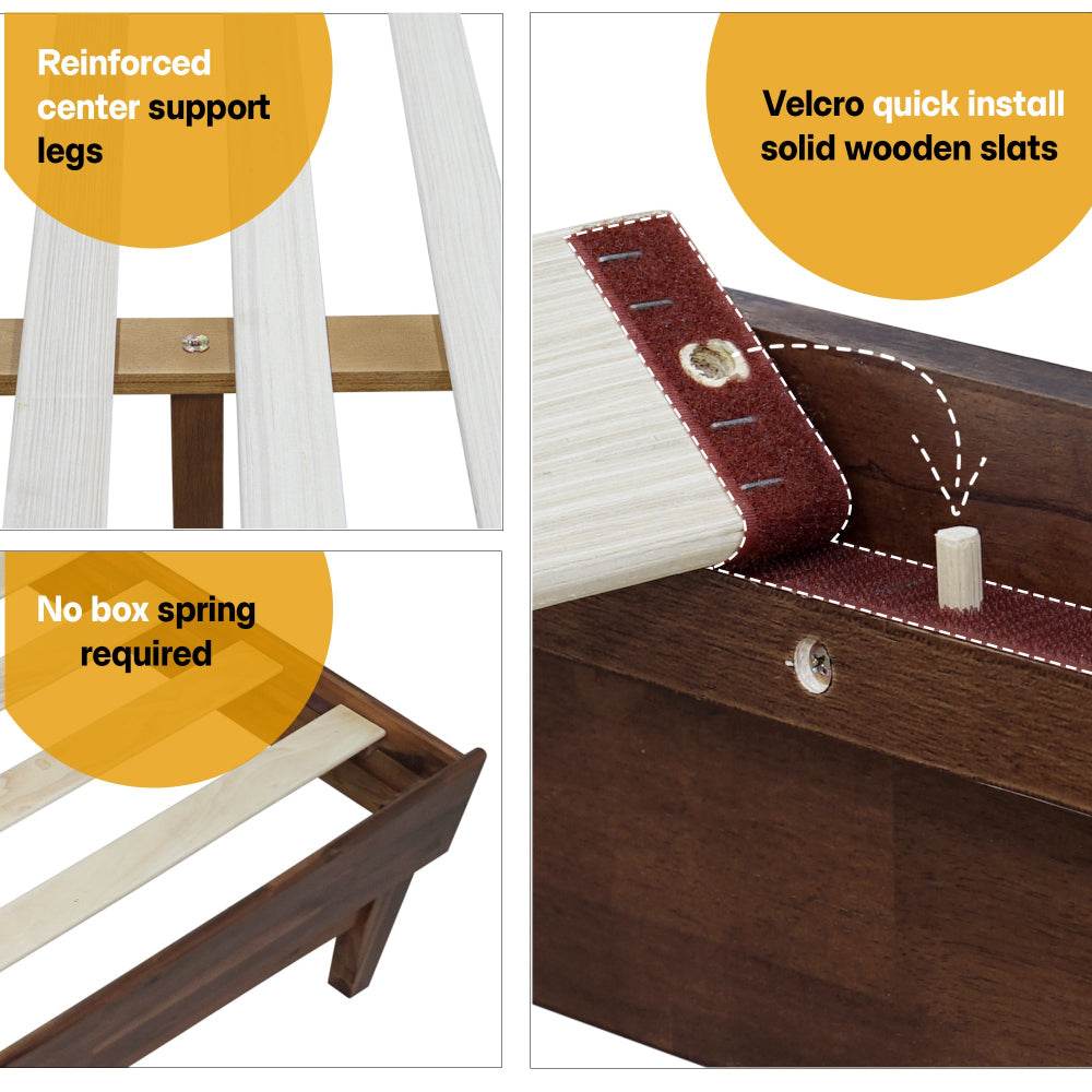 Aurora Deluxe Wood Platform Bed Frame 