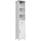 Tall Bathroom Storage Cabinet, Slim Bathroom Cabinet with 3 Tier Shelf, Drawer, Door, Freestanding Linen Tower, White
