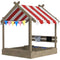 Outdoor Wooden Sandbox with Cover for 3-7 Years Old, Backyard, Grey