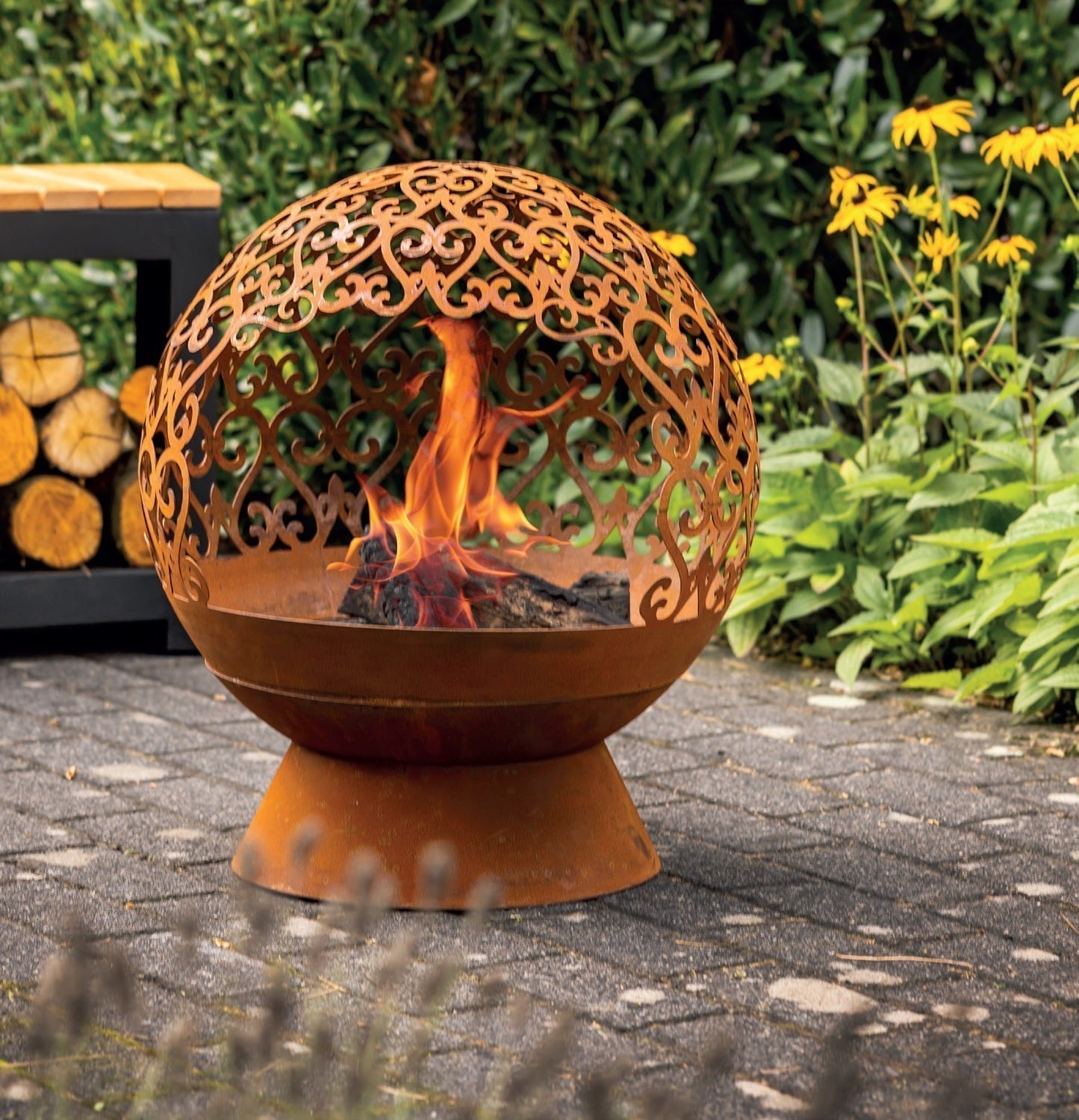 Fire Ball Laser Cut Curls Rust S 
