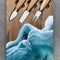 Bamboo Charcuterie Board – Ocean Inspired Serving Board with Cheese Knives, 14
