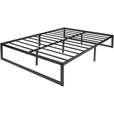 Full Size 14 Inch High Heavy Duty Black Metal Platform Bed Frame - Free Shipping 