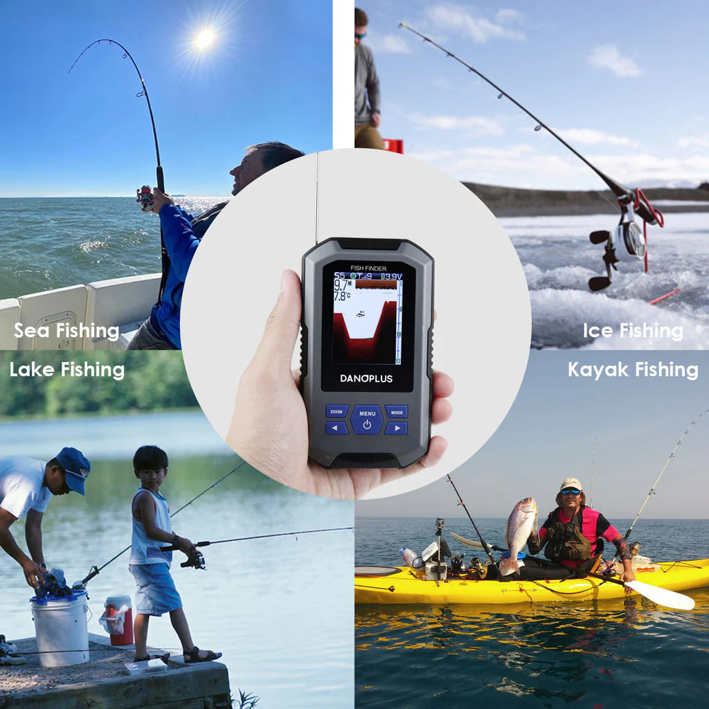 FFW-335 Wireless Fish Finder Sonar, 2.4" Color TFT LCD, 656 ft Wireless Range, 147 ft Depth Detection with Fish Alarm