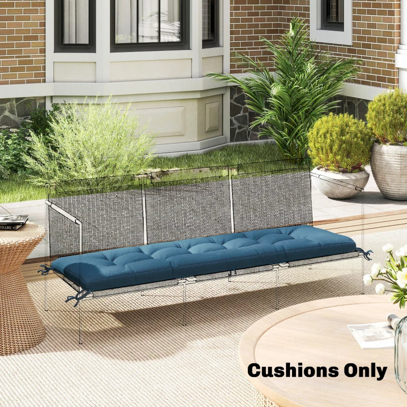 Patio Lounge Chair Cushion, UV50+ Chaise Lounge Chair Cushion with Securing Straps for Patio, 78 x 25.6 inch, Blue