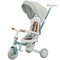 Qaba 7 in 1 Toddler Tricycle with Safety Harness, Adjustable & Removable Parent Handle, Canopy, Storage Bag, Brake, Blue