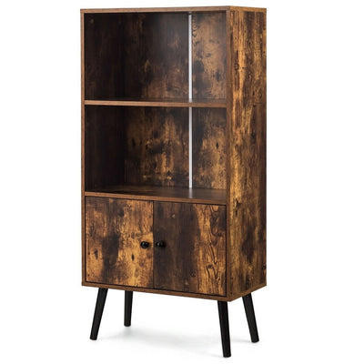 Farmhouse 2-Tier Bookcase Bookshelf with Storage Compartment - Free Shipping 