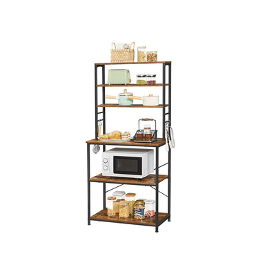 Farmhouse 6 Tier Industrial Utility Kitchen Bakers Rack Microwave Stand - Free Shipping 