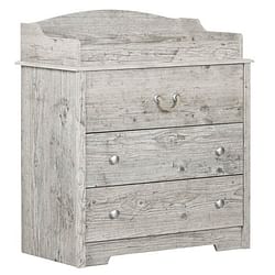 Farmhouse Nautical 3 Drawer Rope Handle Baby Changing Table in Washed Pine - Free Shipping