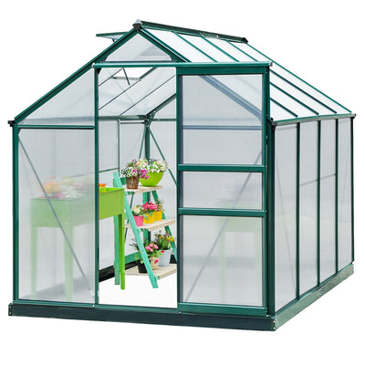 Outsunny 6'x8'x7' Walk-in Greenhouse Clear Polycarbonate Panels Plants Flower Growth Shed Outdoor Warm House 