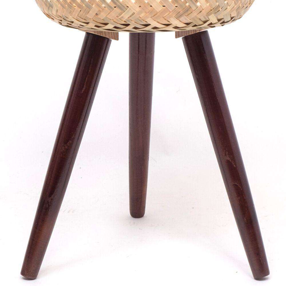 Flar Bamboo Planter On Wooden Stand 