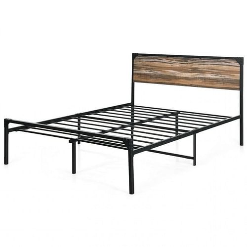 Rustic FarmHome Metal Wood Platform Bed Frame in Full Size - Free Shipping 