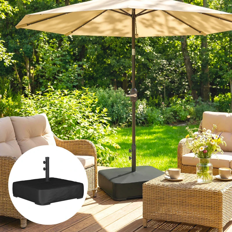 Garden Parasol Base 176 lbs Sand Filled Heavy Duty Stand for Cantilever Umbrellas and 1.89" Poles Black
