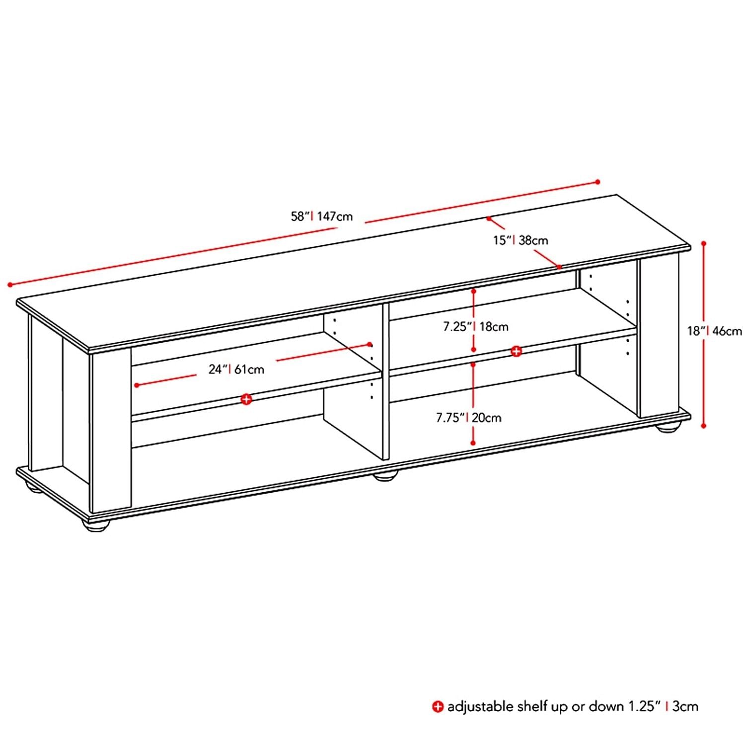 Modern Black TV Stand - Fits up to 68-inch TV - Free Shipping