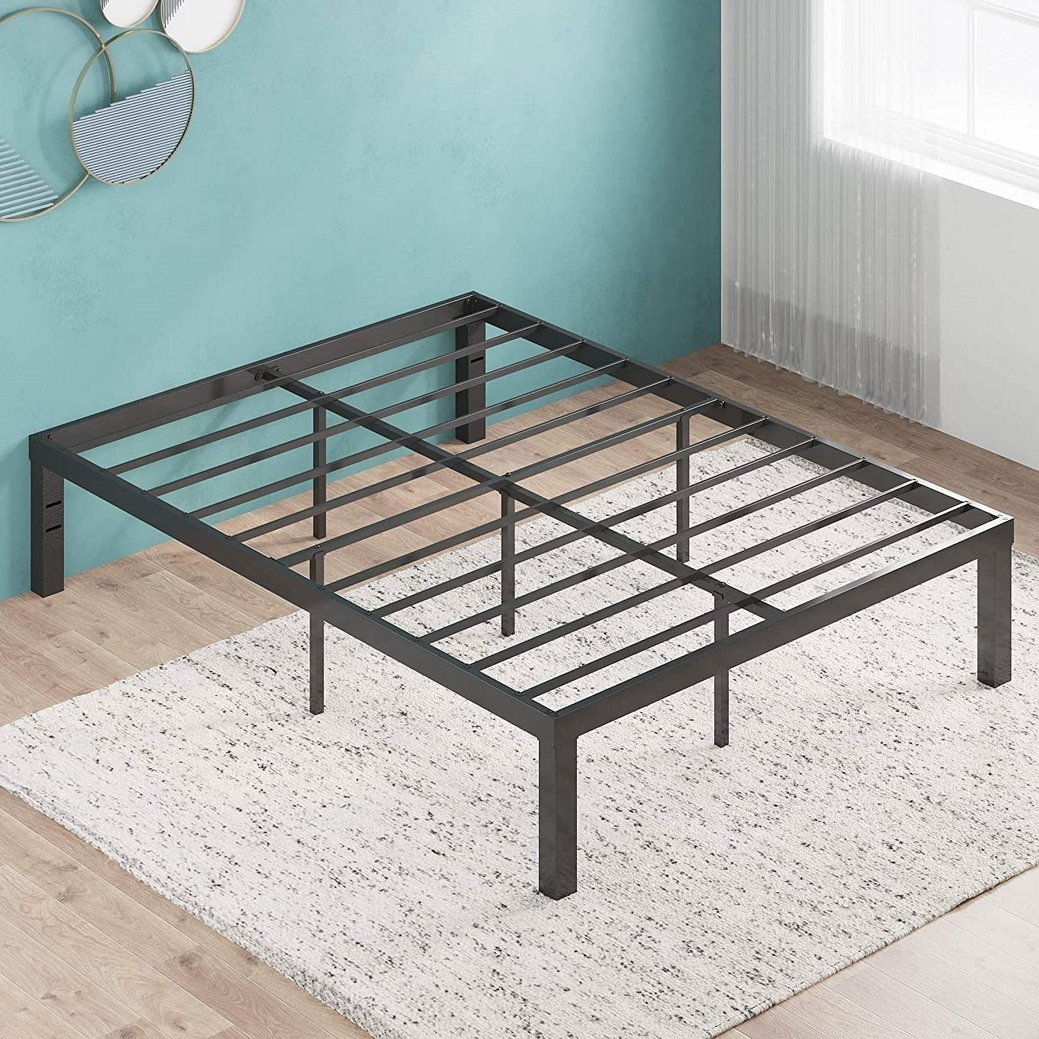 Full size Modern 16-inch Heavy Steel Metal Platform Bed Frame - Free Shipping