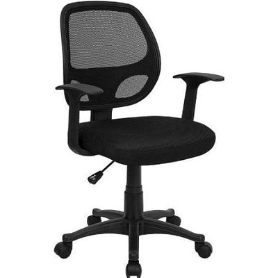 Black Mesh Mid-Back Office Chair - Free Shipping 