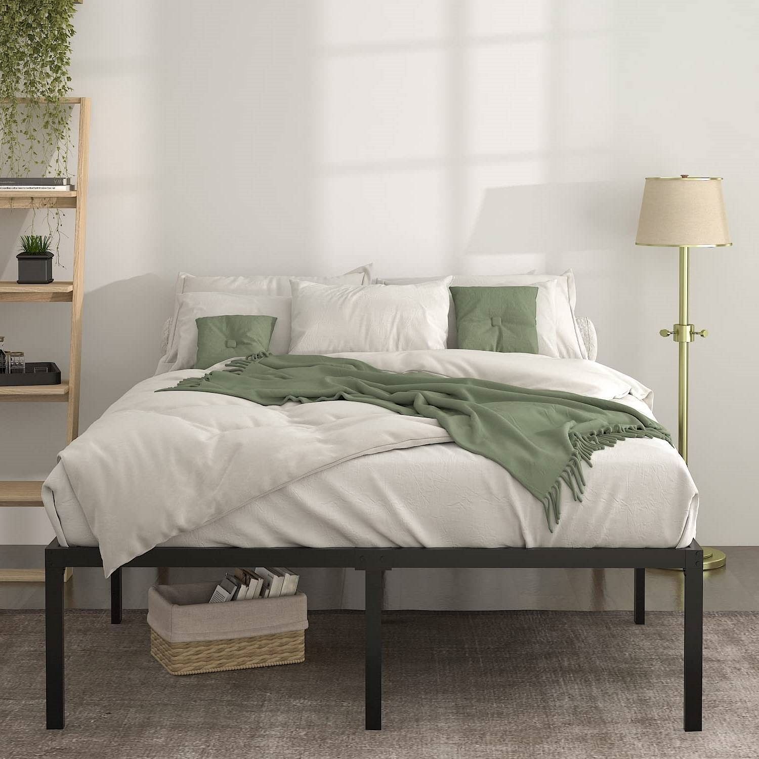 Full 18-inch Metal Platform Bed Frame with Under-Bed Storage Space - Free Shipping