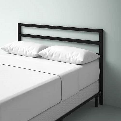 Full size Modern Headboard in Matte Black Metal Finish - Free Shipping