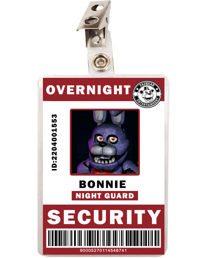 FNAF Five Nights at Freddy's Bonnie Security ID Badge 