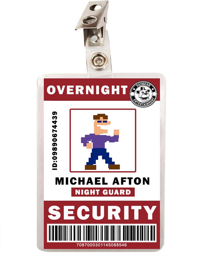 FNAF Five Nights at Freddy's Micheal Afton Security ID Badge 