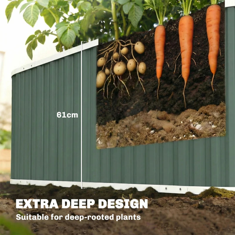 Galvanized Raised Garden Bed, Deep Rot Planter Box, Outdoor Garden Bed with Plant Labels, 5' x 2' x 2', Light Green