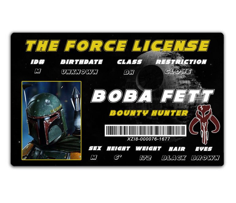 Star Wars Boba Fett License ID Card 