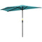9.8ft Half Umbrella Semi Round Patio Parasol with Crank Handle, Top Vent for Garden, Balcony- NO BASE INCLUDED, Light Blue
