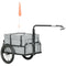 Aosom Steel Trailer for Bike, Bicycle Cargo Trailer with Foldable Storage Box and Safe Reflectors, Max Load 88LBS, Grey