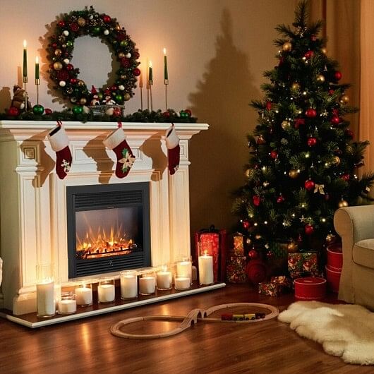 28.5 Inch Electric Fireplace Recessed with 3 Flame Colors - Free Shipping 