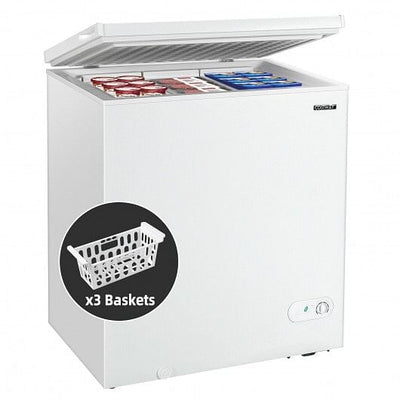 5.2 Cu.ft Chest Freezer Upright Single Door Refrigerator with 3 Baskets-White - Free Shipping 
