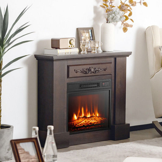 18 Inch Electric Fireplace Inserted with Adjustable LED Flame - Free Shipping 