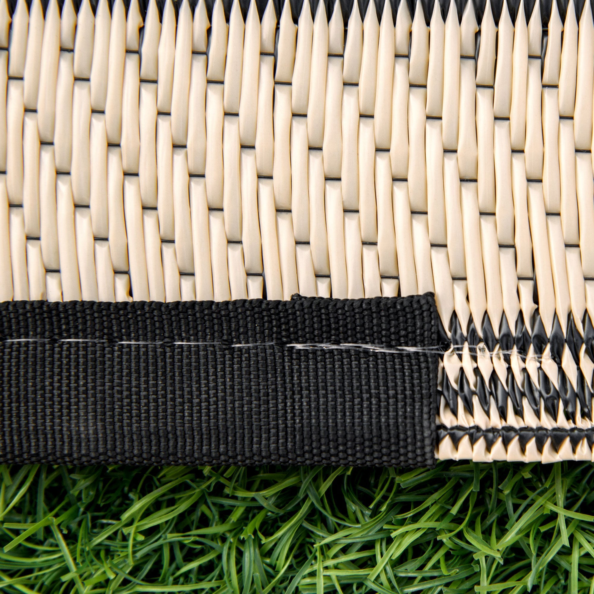 Outsunny Reversible 9'x12' RV Outdoor Rug - Durable Patio Mat in Black, Ideal for Backyard, Deck, Beach & Camping Adventures 