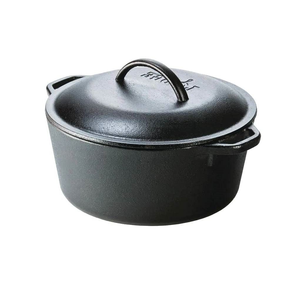 5-Quart Black Cast Iron Dutch Oven with Lid for Oven Stove Grill or Campfire - Free Shipping 