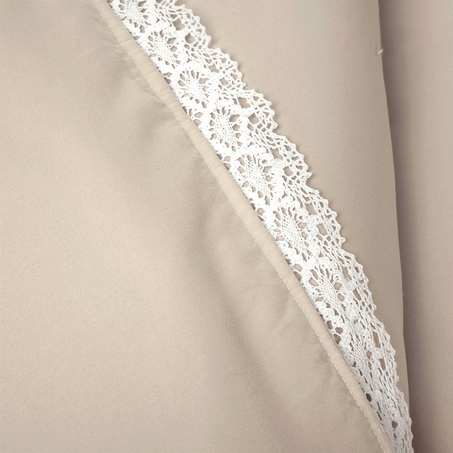 Full/Queen French Country Beige 5-Piece Lightweight Comforter Set w/ Lace Trim - Free Shipping 