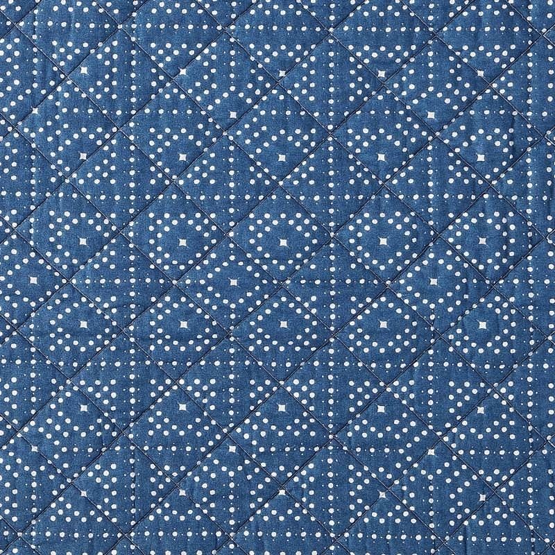 Full Queen Blue White Dots and Stripes 100-Percent Cotton Reversible Quilt Set - Free Shipping