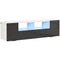 HOMCOM TV Unit for 60 Inch TVs LED Lights Storage Shelves Modern Grey Spacious Living Room Furniture