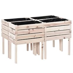 Farmhouse 4 Piece Wooden Elevated Raised Garden Bed Planter Box - Free Shipping 