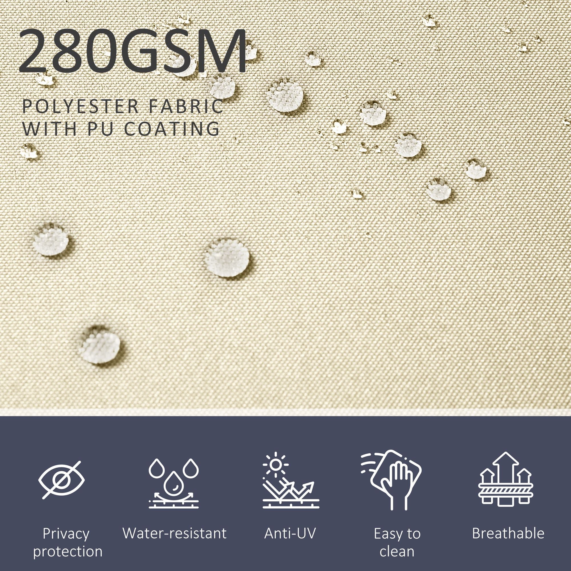 Outsunny Outdoor Privacy Partition: 236" x 71" Double Side Retractable Sunshade for Patio Garden Balcony, Cream White 
