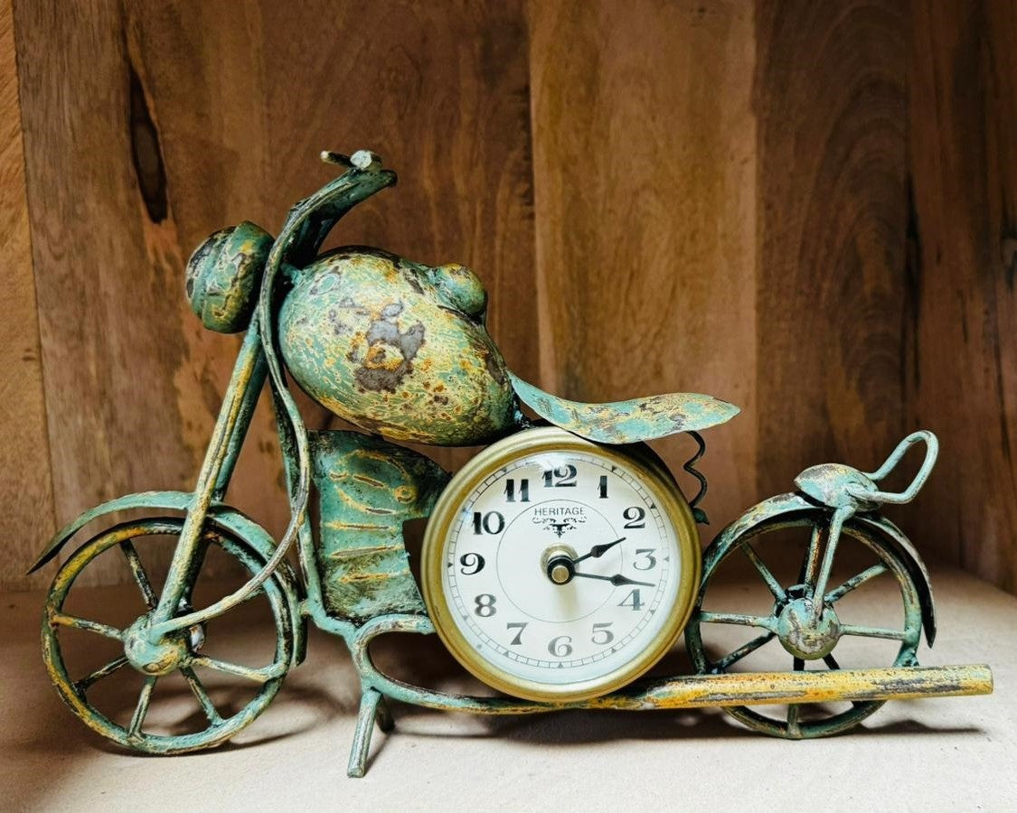 Rustic Motorcycle Desk Clock 