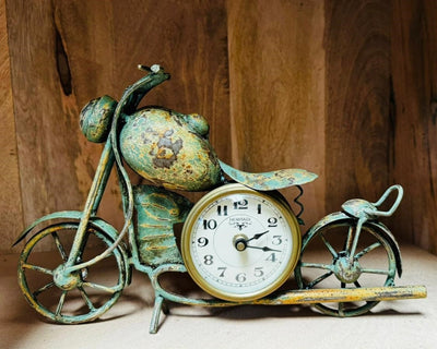 Rustic Motorcycle Desk Clock 