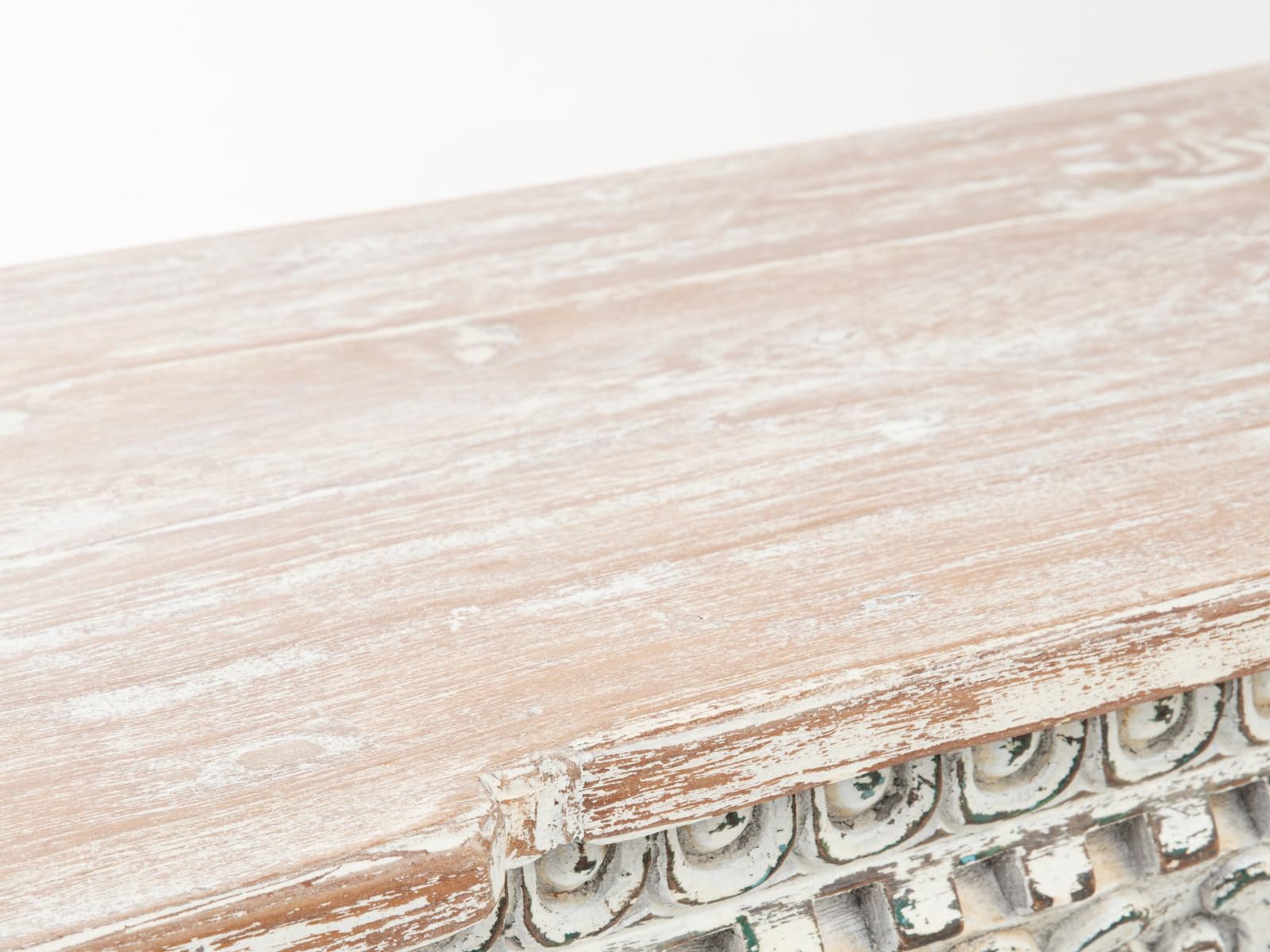 Jali Wooden Console, Wrought Iron Panel 